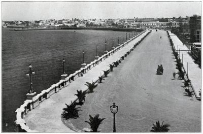Tripoli seafront, photograph dated ca. 1925 taken from the book "La Tripolitania IV e V anno", 1926, pp. 238-239 (photographer unknown)
