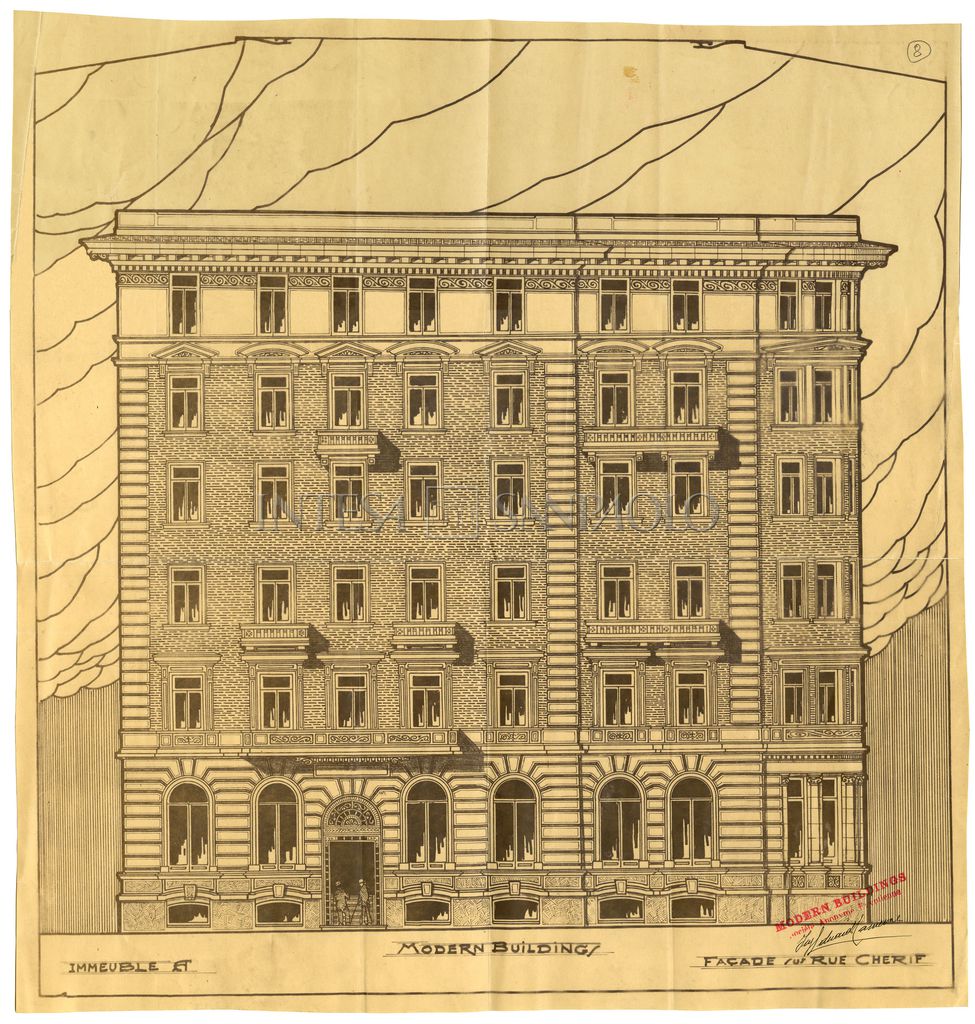 Banca Commerciale Italiana per l'Egitto (Comitegit), Alexandria: façade of the branch on 27 Rue Cherif Pacha, 1928