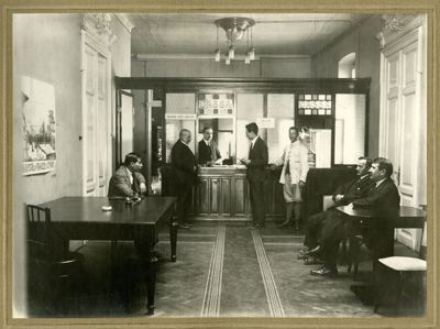 Banca Commerciale Italiana e Romena (Romcomit), Braila branch on 17 Strada Vapoarelor, ca. 1921 (photographer unknown)