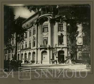 Banca Commerciale Italiana e Romena (Romcomit), Bucarest haedquarter on 2 Strada Bursei, 1921 (photographer unknown)