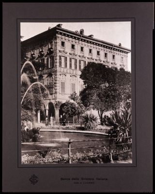 Banca della Svizzera Italiana, Lugano headquarter on Piazza Manzoni, 1910-1915 (photographer unknown)