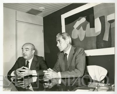 Banca Commerciale Italiana, Caracas: inauguration of the representative office. Press conference with Alberto Righi and Innocenzo Monti on 17 June 1976 (photographer unknown)