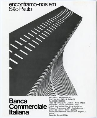 Banca Commerciale Italiana, signage tower for the bank's international network, 1973 (photographer unknown)