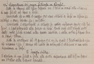 Banco di Napoli, excerpt from Minutes of Board of Directors, 7 October 1942, p. 216