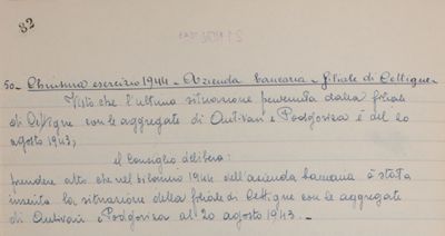 Banco di Napoli, excerpt from Minutes of Board of Directors, 21 November 1945, p. 32