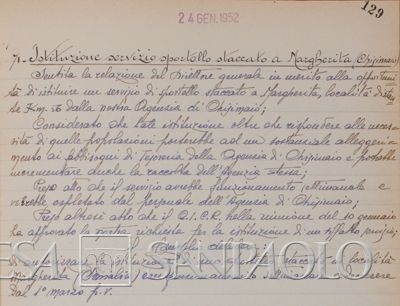 Banco di Napoli, excerpt from Minutes of Board of Directors, 24 January 1952, p. 129