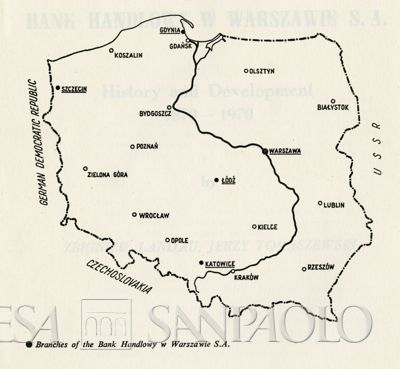 Bank Handlowy w Warszawie, diagram of the bank's local network taken from the book "Bank Handlowy w Warszawie SA. History and development 1870-1970", 1970, p. 3