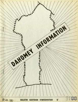 Société Dahoméenne de Banque, cover page of the daily newsletter "Dahomey Information", 7 June 1967